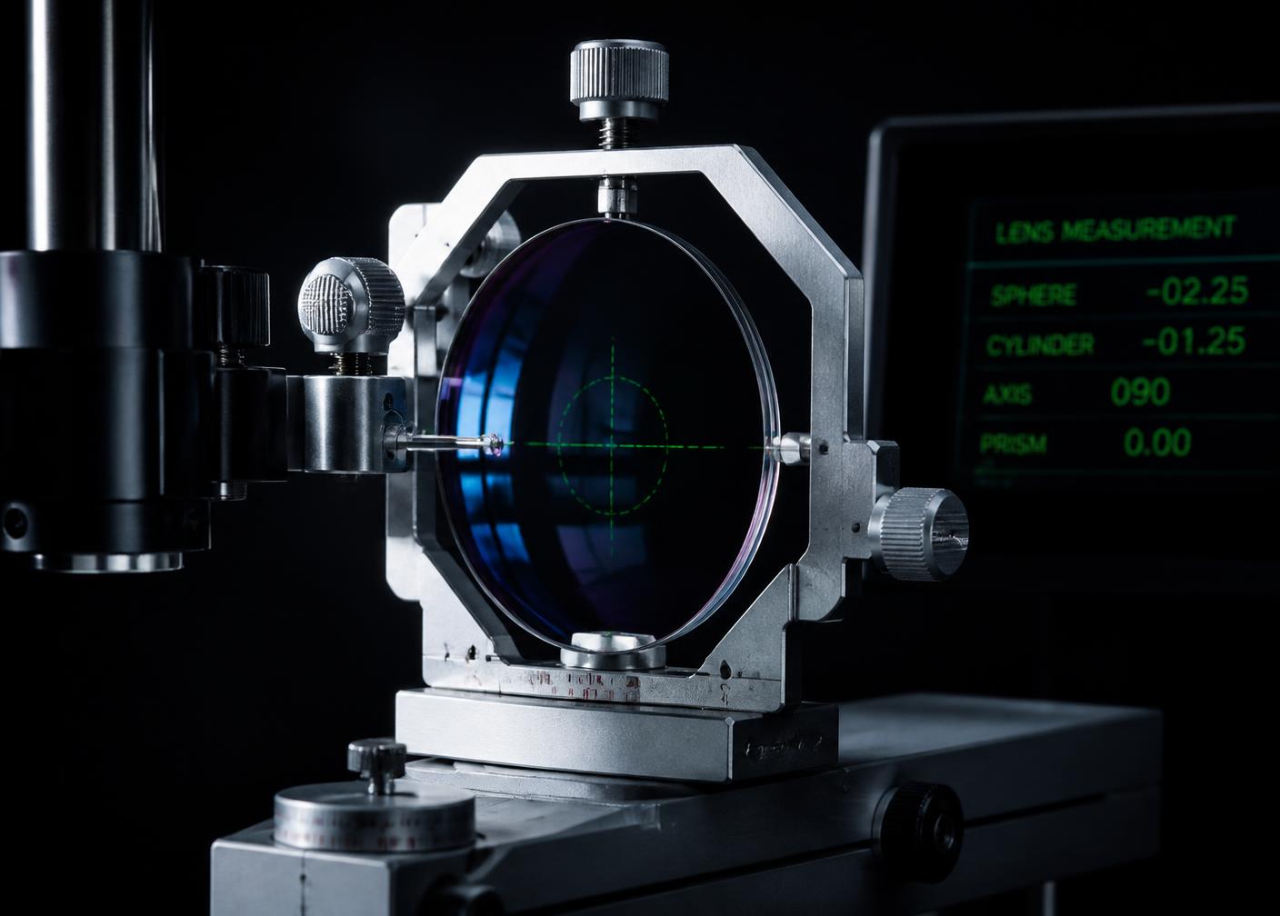 Advanced eye testing and lens measurement equipment in a clinic